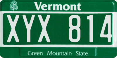 VT license plate XYX814