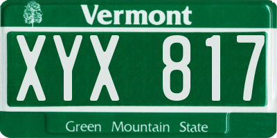 VT license plate XYX817