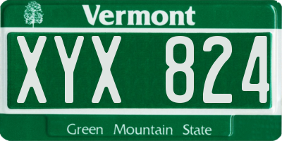 VT license plate XYX824