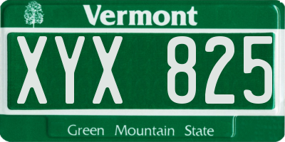 VT license plate XYX825