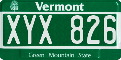 VT license plate XYX826