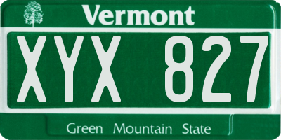 VT license plate XYX827
