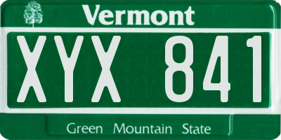 VT license plate XYX841