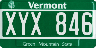 VT license plate XYX846