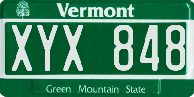 VT license plate XYX848