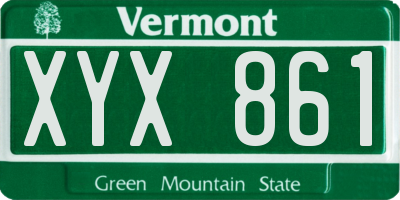 VT license plate XYX861