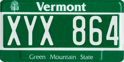 VT license plate XYX864