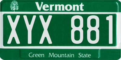 VT license plate XYX881