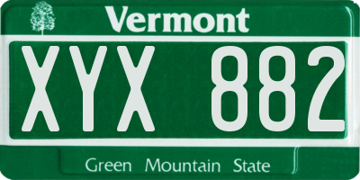 VT license plate XYX882