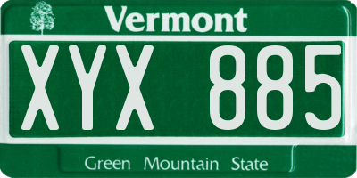 VT license plate XYX885