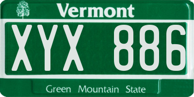 VT license plate XYX886