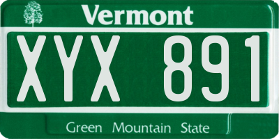 VT license plate XYX891