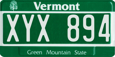 VT license plate XYX894