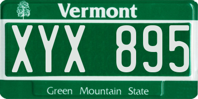 VT license plate XYX895
