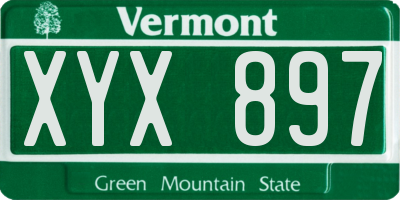 VT license plate XYX897