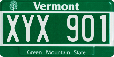 VT license plate XYX901
