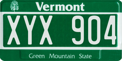 VT license plate XYX904