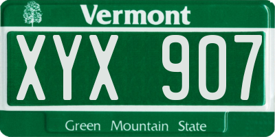 VT license plate XYX907