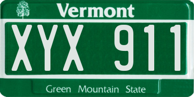 VT license plate XYX911