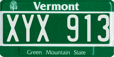 VT license plate XYX913