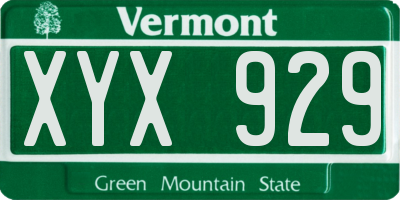 VT license plate XYX929