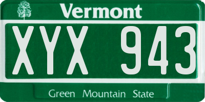 VT license plate XYX943