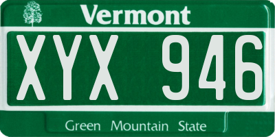 VT license plate XYX946