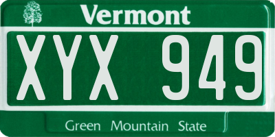 VT license plate XYX949