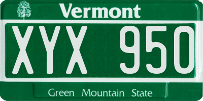 VT license plate XYX950
