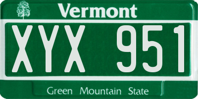 VT license plate XYX951