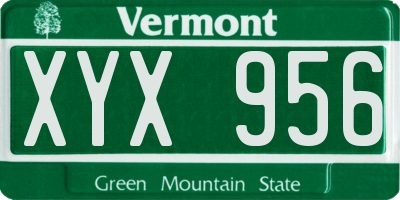 VT license plate XYX956