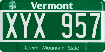VT license plate XYX957