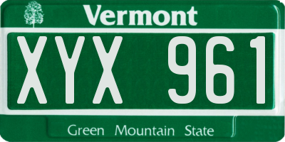 VT license plate XYX961