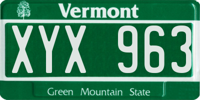 VT license plate XYX963