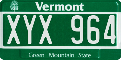 VT license plate XYX964