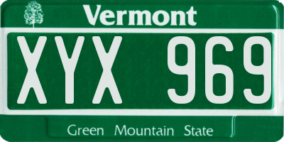 VT license plate XYX969
