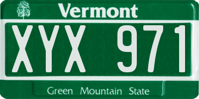 VT license plate XYX971