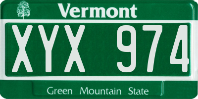VT license plate XYX974