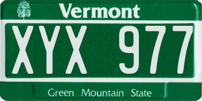 VT license plate XYX977