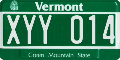VT license plate XYY014