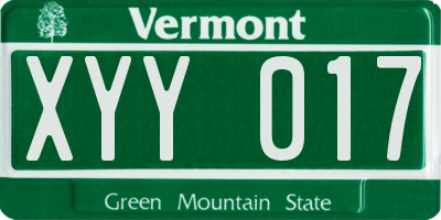 VT license plate XYY017