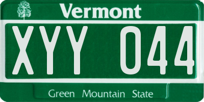VT license plate XYY044