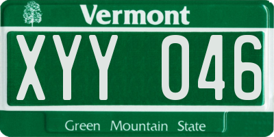 VT license plate XYY046