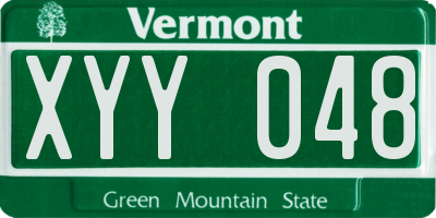 VT license plate XYY048