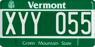 VT license plate XYY055