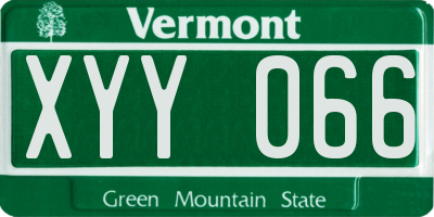 VT license plate XYY066