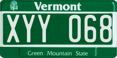 VT license plate XYY068