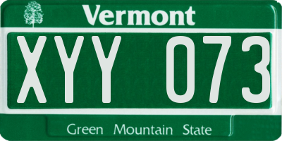 VT license plate XYY073