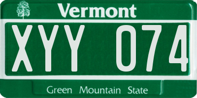 VT license plate XYY074