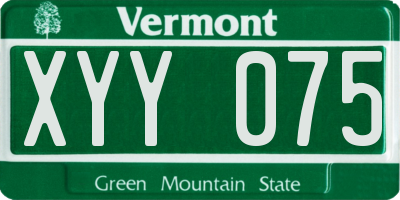 VT license plate XYY075